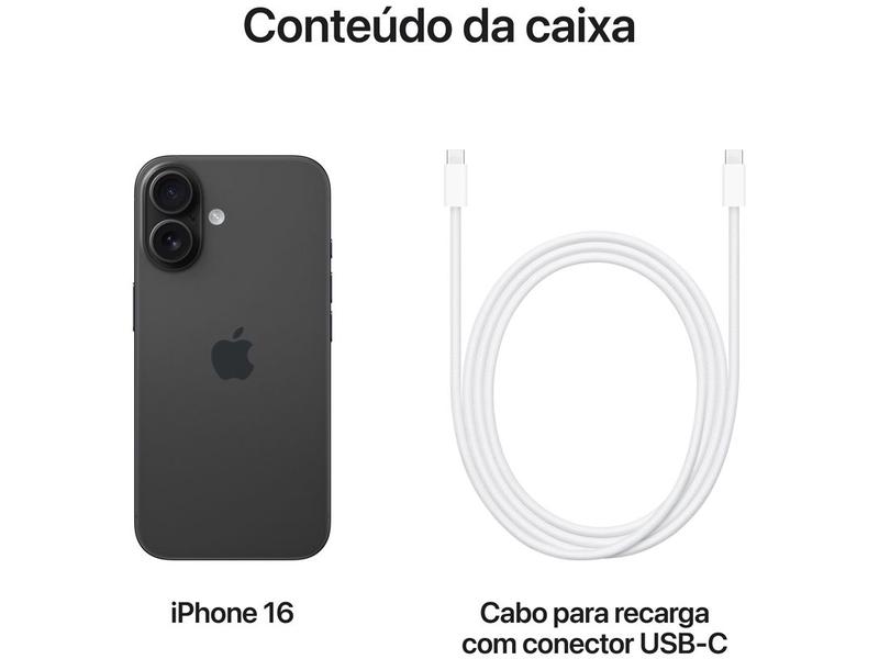 Imagem de Apple iPhone 16 128GB Preto 6,1" 48MP iOS 5G