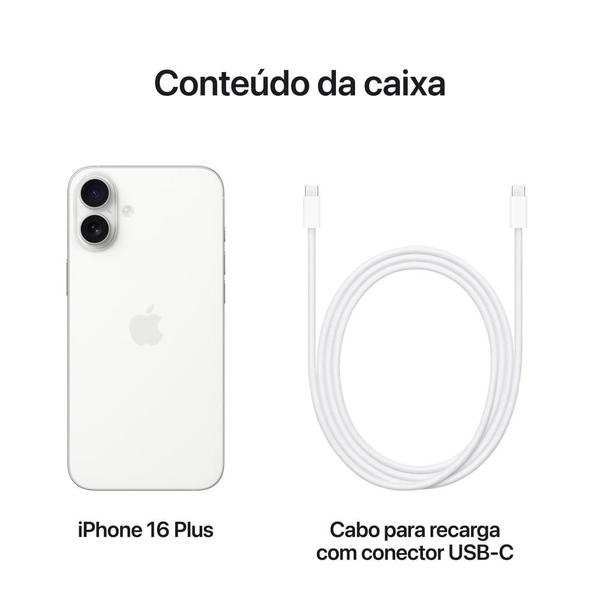 Imagem de Apple iPhone 16 Plus 128GB Branco