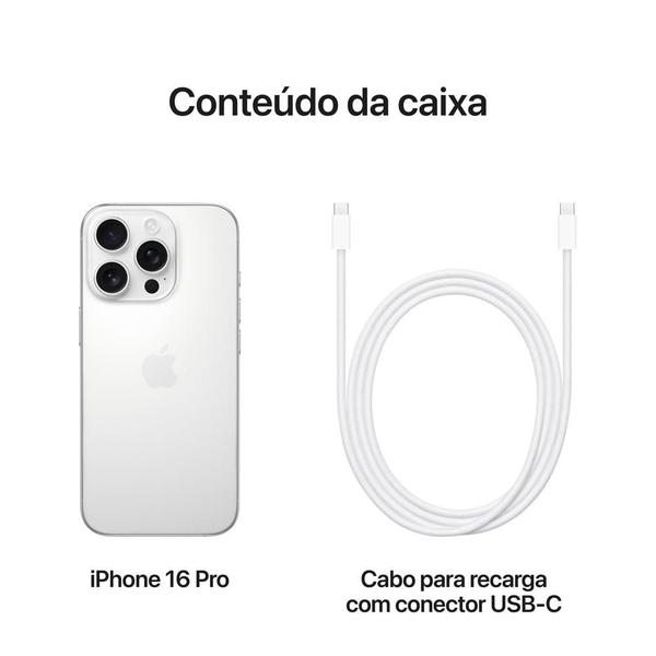 Imagem de Apple iPhone 16 Pro 128GB Titânio Branco