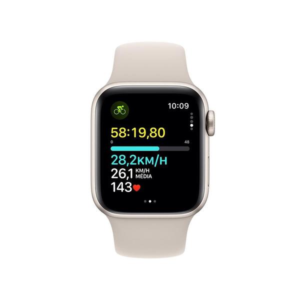 Apple Watch SE 40mm GPS Caixa Estelar de Aluminio Pulseira Esportiva Estelar Tamanho M G Neutro em Carbono MR9V3BZ A Apple Watch SE Magazine Uolbr