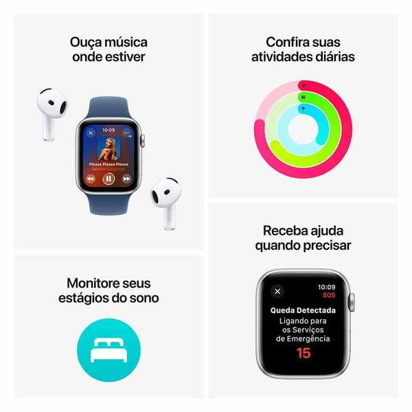 Imagem de Apple Watch SE (GPS, 40 mm) Caixa de Alumínio Estelar Pulseira Esportiva Estelar