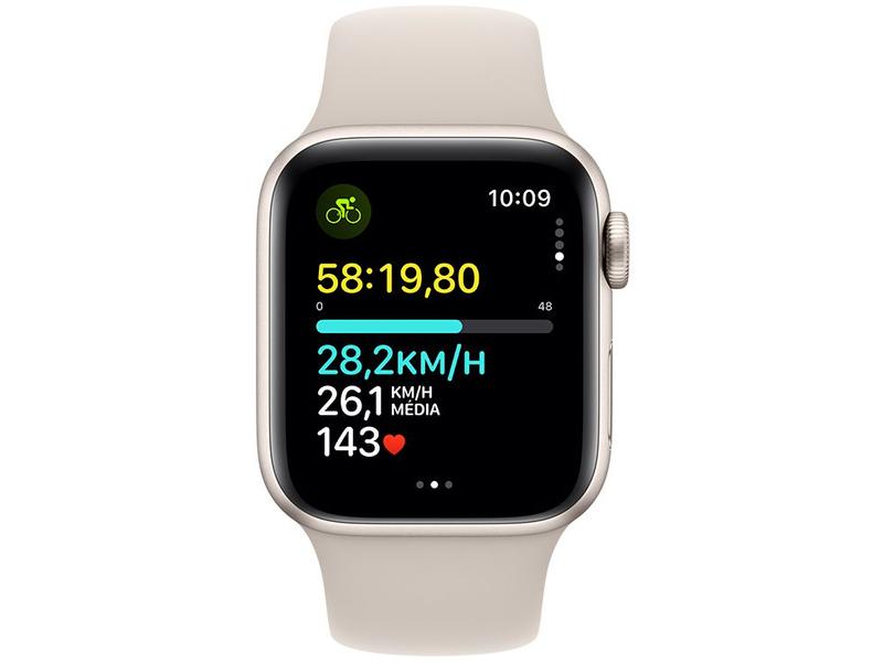 Imagem de Apple Watch SE GPS Caixa Estelar de Alumínio 40mm Pulseira Esportiva Estelar P/M