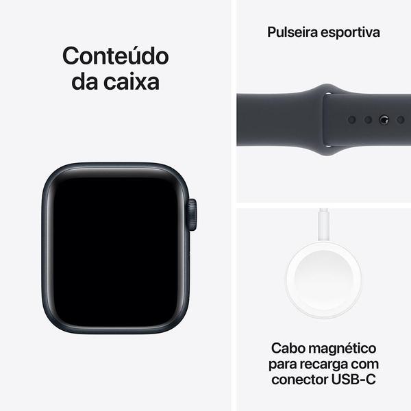 Imagem de Apple Watch SE GPS  Caixa meia-noite de alumínio  40 mm  Pulseira esportiva meia-noite  M/G