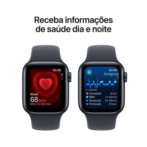 Imagem de Apple Watch SE GPS  Caixa meia-noite de alumínio  40 mm  Pulseira esportiva meia-noite  P/M