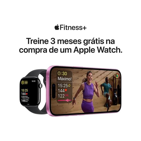 Imagem de Apple Watch SE GPS  Caixa meia-noite de alumínio  44 mm  Pulseira esportiva meia-noite  P/M