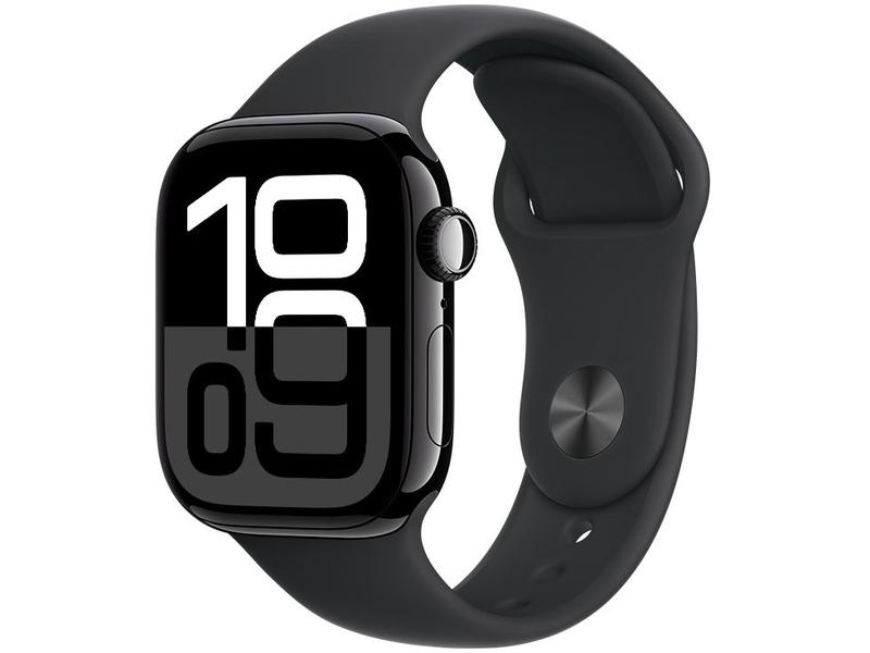 Apple Watch Series 10 GPS Caixa Preta Brilhante de Alumínio 42mm Pulseira Esportiva Preta ... Apple Watch Series 10 GPS Caixa Preta Brilhante de Alumínio 42mm Pulseira Esportiva Preta ...