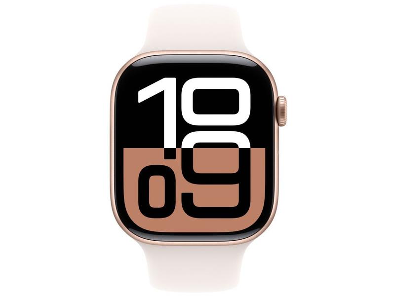 Imagem de Apple Watch Series 10 GPS + Cellular Caixa Cor de Ouro Rosa de Alumínio 46mm Pulseira Esportiva Blush-clara P/M