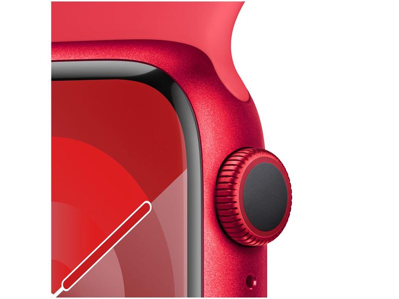 Imagem de Apple Watch Series 9 GPS Caixa (PRODUCT)RED de Alumínio 41mm Pulseira Esportiva (PRODUCT)RED M/G