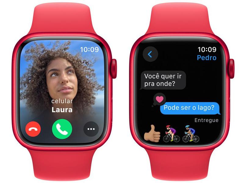 Imagem de Apple Watch Series 9 GPS Caixa (PRODUCT)RED de Alumínio 45mm Pulseira Esportiva (PRODUCT)RED P/M