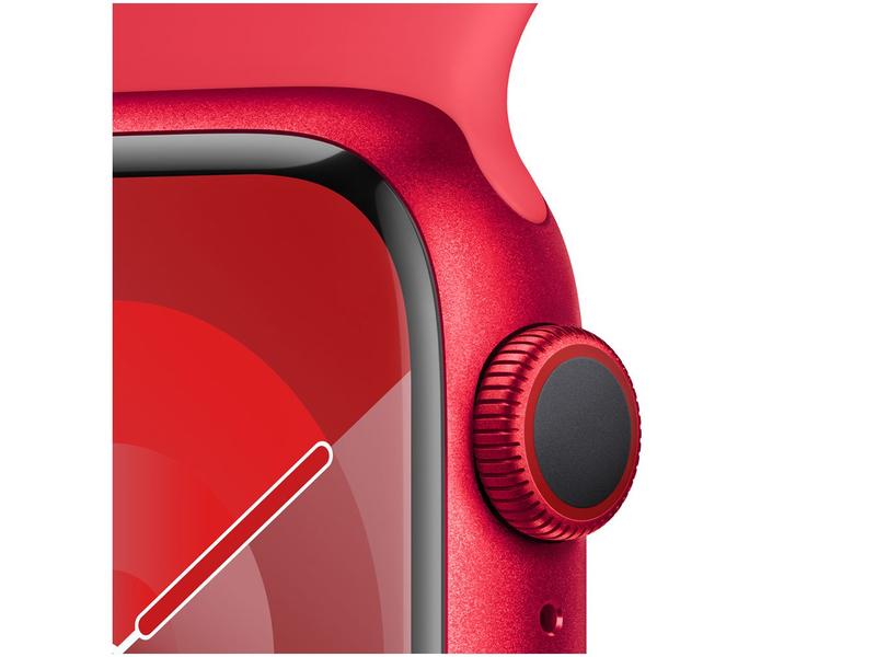 Imagem de Apple Watch Series 9 GPS + Cellular Caixa (PRODUCT)RED de Alumínio 41mm Pulseira Esportiva (PRODUCT)RED M/G