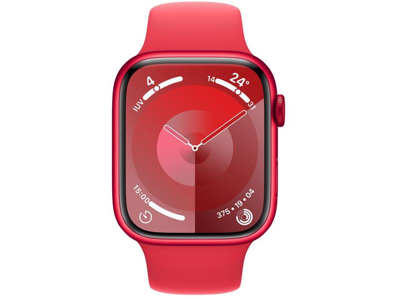 Imagem de Apple Watch Series 9 GPS + Cellular Caixa (PRODUCT)RED de Alumínio 45mm Pulseira Esportiva (PRODUCT)RED P/M