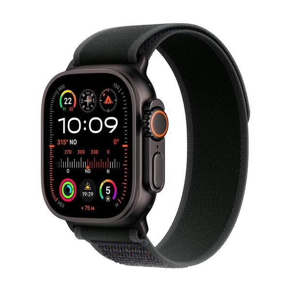 Apple Watch Ultra 2 GPS + Cellular, Case Preta de Titânio de 49 mm, Pulseira Loop Trail Preta M/G - MX4V3BE/A