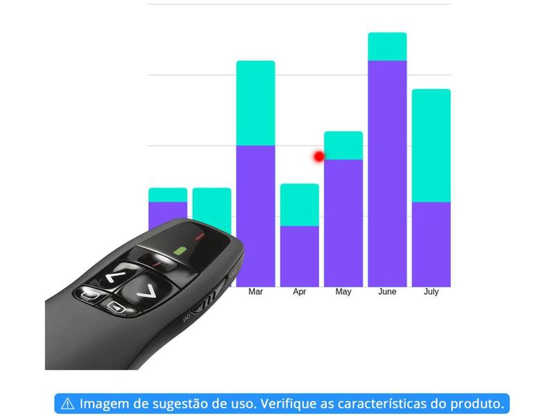 Imagem de Apresentador sem Fio Logitech R400 com Laser USB - Alcance de 10m