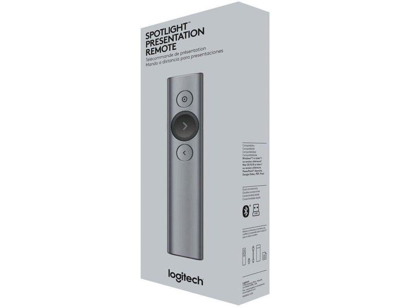 Apresentador sem Fio Logitech Spotlight Bluetooth - Plug and Play USB Alcance de 30m Imagem de Apresentador sem Fio Logitech Spotlight Bluetooth - Plug and Play USB Alcance de 30m