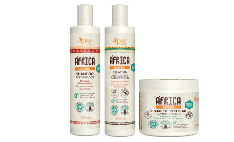 Imagem de Apse África Baobá Shampoo e Creme de Pentear e Gelatina