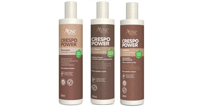 Imagem de Apse crespo power shampoo + co wash + gelatina