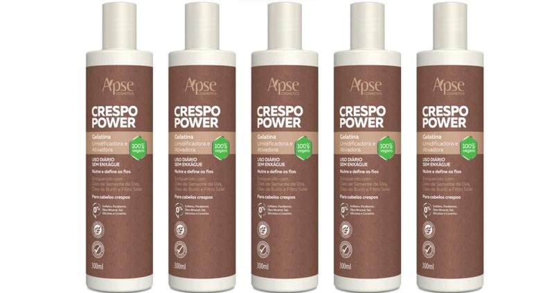 Imagem de Apse Kit 5 Unidades Crespo Power Gelatina 300 ml