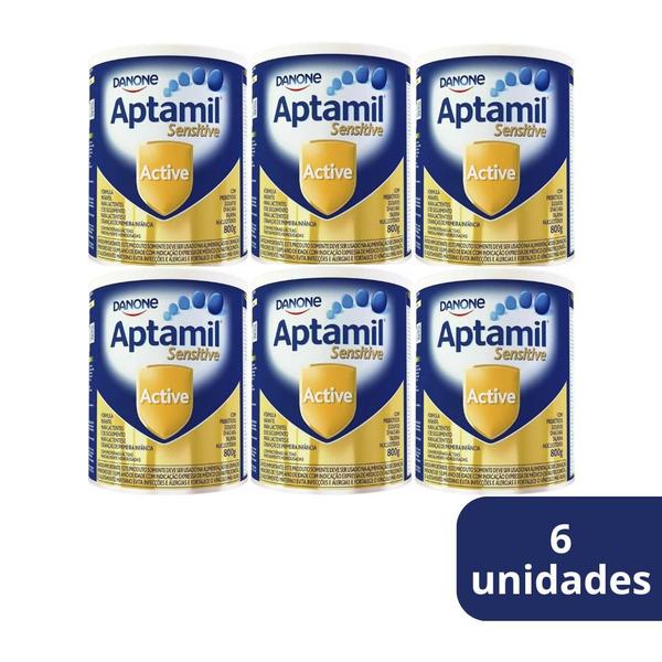 Imagem de Aptamil Sensitive Active 800g Danone - Kit 6 unidades