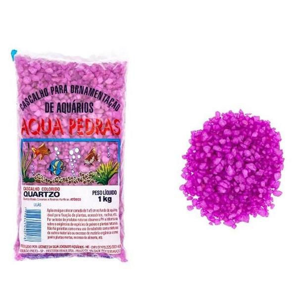 Imagem de Aqua Pedras Quartzito Lilas 1Kg Substrato Para Aquários