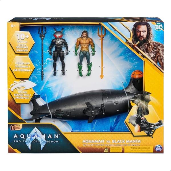 Aquaman Conjunto De Batalha Figura De 10cm Com Black Manta 3455