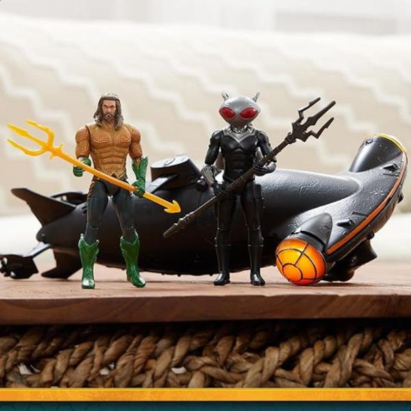 Aquaman Conjunto De Batalha Figura De 10cm Com Black Manta 3455