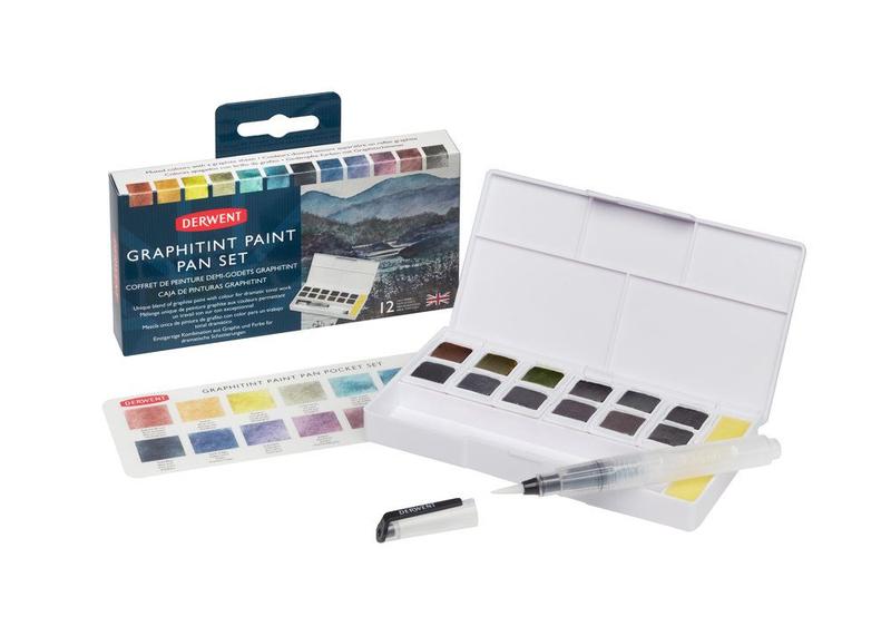 Imagem de Aquarela Derwent Pastilha 12 Cores Graphitint