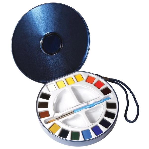 Aquarela Em Pastilha Daler Rowney Aquafine 18 Cores + Pincel Imagem de Aquarela Em Pastilha Daler Rowney Aquafine 18 Cores + Pincel