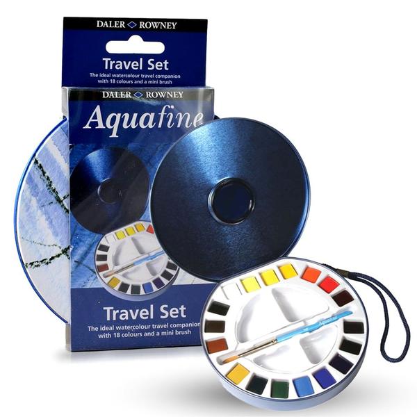 Imagem de Aquarela em Pastilha Daler Rowney Aquafine 18 Cores + Pincel