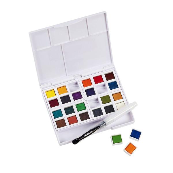 Aquarela em Pastilha Derwent Watercolour Estojo 24 Cores Imagem de Aquarela em Pastilha Derwent Watercolour Estojo 24 Cores