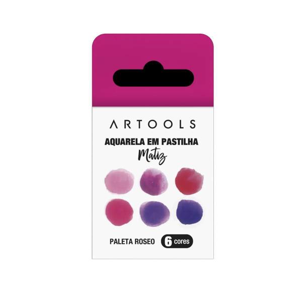 Imagem de Aquarela Em Pastilha Matiz Artools Paleta Roseo 6 Cores