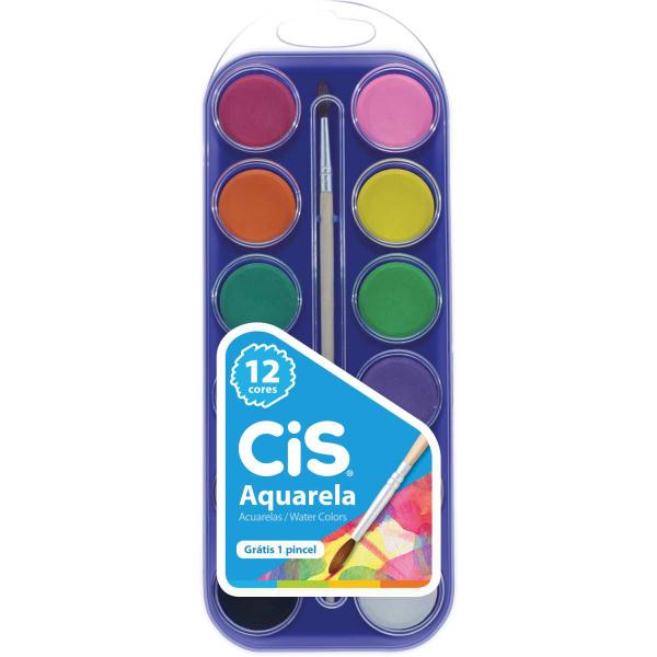 Imagem de Aquarela Escolar CIS Estojo 12 Cores