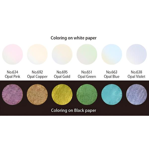 Imagem de Aquarela Kuretake Gansai Tambi Opal Colors 6 Cores