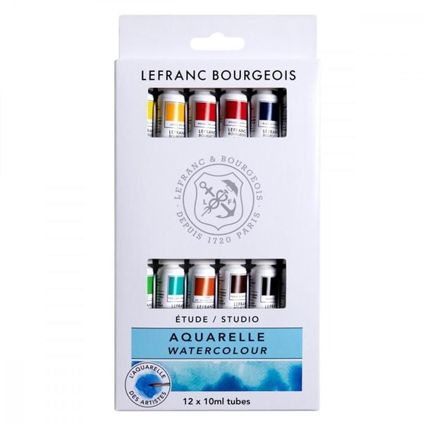 Imagem de Aquarela Lefranc & Bourgeois 12 Cores 10Ml 301448