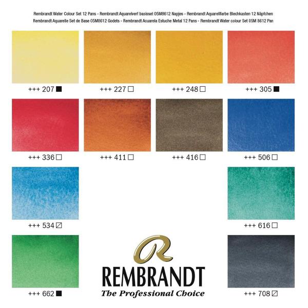 Imagem de Aquarela Rembrandt Pastilha 12 cores (05808612)