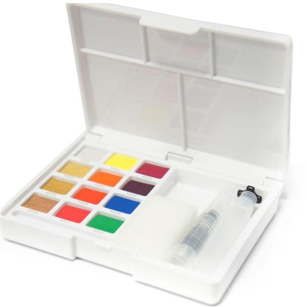 Imagem de Aquarela Sakura Koi 12 Cores Pastilhas Metalica+Fluorescente