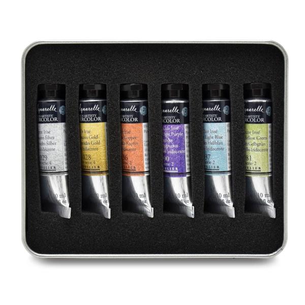 Aquarela Sennelier L'Aquarelle Extra Fine Metálicas e Irides Imagem de Aquarela Sennelier L'Aquarelle Extra Fine Metálicas e Irides