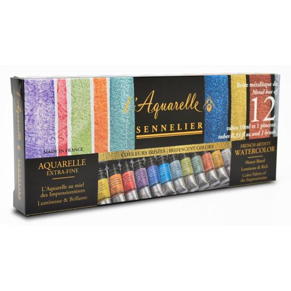 Aquarela Sennelier L'Aquarelle Profissional 12 Cores Iridesc Imagem de Aquarela Sennelier L'Aquarelle Profissional 12 Cores Iridesc