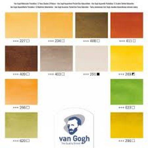 Imagem de Aquarela Van gogh Pastilha 12 cores Shades of Natu