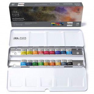 Imagem de Aquarela Winsor & Newton Pastilha Profissional 18 Cores