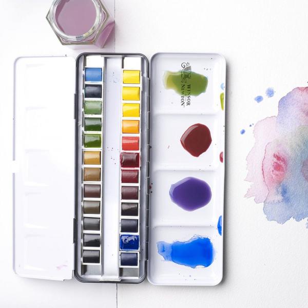 Imagem de Aquarela Winsor & Newton Pastilha Profissional 24 Cores