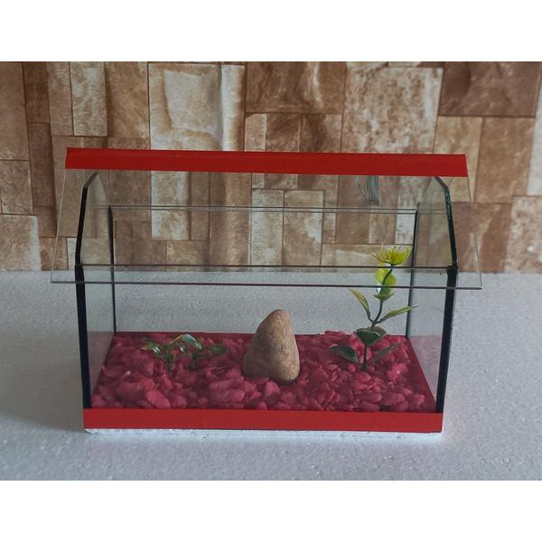 Imagem de Aquario Beteira Para Peixe Betta Casinha II Decorada