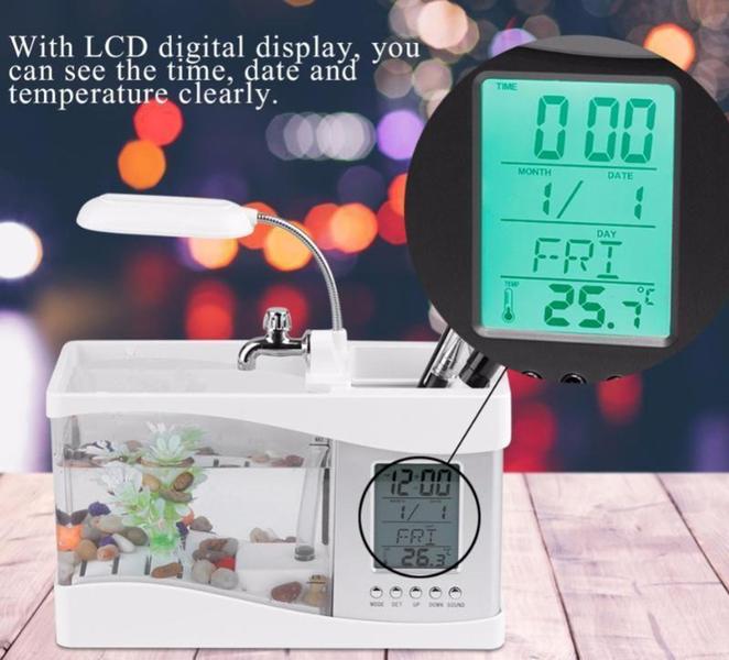 Imagem de Aquário Multifuncional com Luzes e Calendário LCD - 1,5L - Lelong