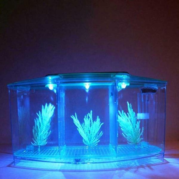 Imagem de Aquário portátil Mini tanque de peixes LED Light Fish Aquari