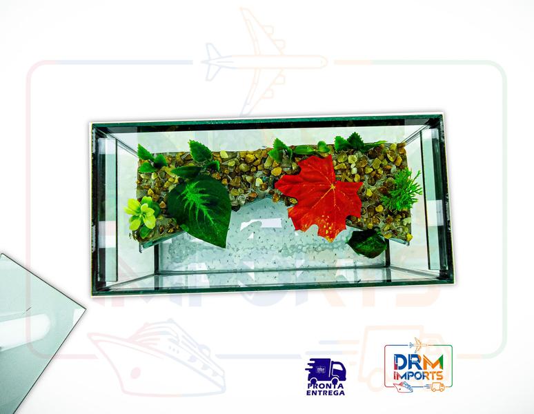 Imagem de Aquário Terrário N2 Decorado 25x12x15 Médio Peixe Tartaruga