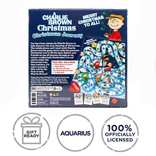 Imagem de AQUARIUS Charlie Brown Christmas Journey Board Game - Diversão para Crianças e Adultos - Mercadoria de Amendoim e Colecionáveis Oficialmente Licenciados, Azul, Branco