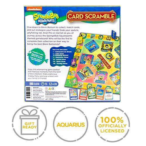 Imagem de AQUARIUS SpongeBob Card Scramble Board Game - Jogo de Festa Familiar Divertido para Crianças, Adolescentes e Adultos - Presente Divertido de Jogo Noturno - Mercadoria Oficialmente Licenciada