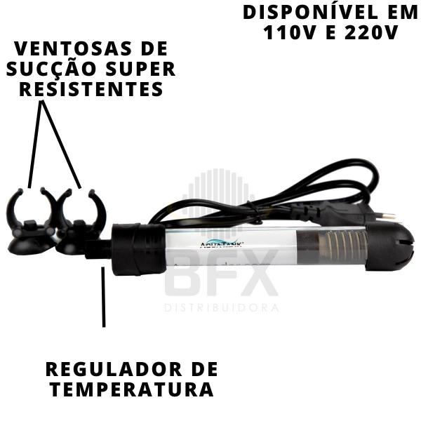 Imagem de Aquatank termostato com aquecedor hobby 200w para aquarios até 200 litros - 220v