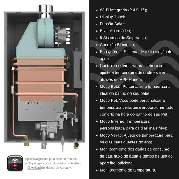 Imagem de Aquecedor 20 litros digital Black WI-FI EF Bivolt GN Rheem