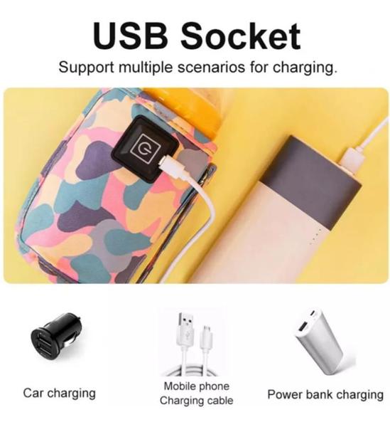 Imagem de Aquecedor 3 Niveis Mamadeira Veiculo/carro Usb Portátil