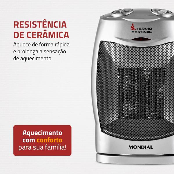 Imagem de AQUECEDOR A-05 TERMO CERAMIC Portátil CINZA 220V 1500W MONDIAL